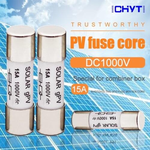 Solar DC 1000V PV Fuse 10*38 Link 6A 10A 15A 20A 25A 30A High Voltage for Solar System Protection