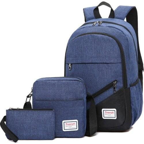 New Nylon laptop Backpack 3 Pcs/set School bags for women Travel business bag Men Shoulder Bag fashion School Backpacks mochila