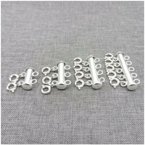 Sterling Silver Layered Detangler Clasp Layering Tube Bar Clasp for Necklace