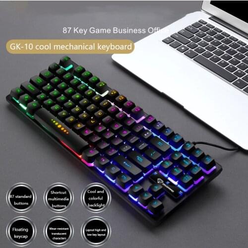 Luminous Wired Gaming Mechanical Keyboard 87-key Keyboards USB Keycaps Keyboard Waterproof Computer Game Teclado Gamer Mecanico