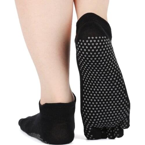 Women 5 Toe Yoga Socks For Woman Sport Dance Five Fingers Fitness Sock Anti Slip Silicone Pilates Cotton Ballet Socken