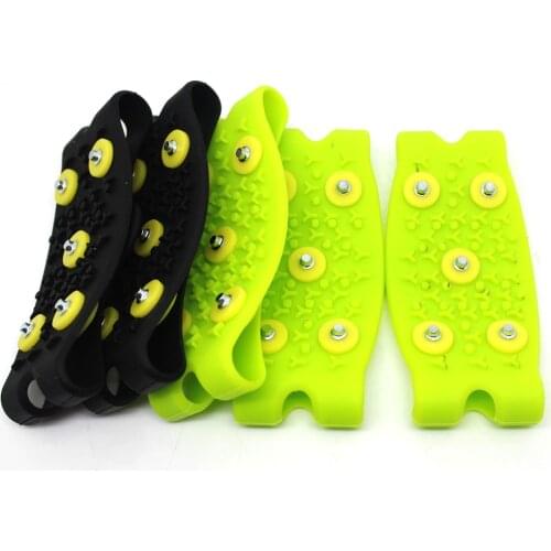 1 pair 5-Stud Snow Ice claw Climbing Anti Slip Shoe Spikes Grips Crampon Cleats Shoes Cover for women men Boots Cover size 35-43