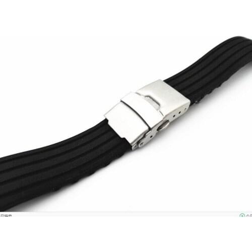 1PCS 18MM 20MM 22MM 24MM rubber bands watch strap black color Watch band women and men watch strap -WBR003