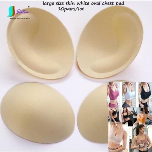 10pairs Exported Japan Korea Skin White Oval Thickened Chest Pad Breast Pad Diy Yoga Sports Bra Cup Swimsuit Underwear Chest Pad