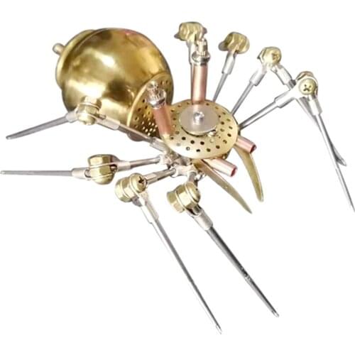 11.5 X 9 X 5.4cm 3D Metal Mechanical Spider Model Kit Assembly Handmade Crafts Diy Assembly Toys Educational Kids Gift - Golden