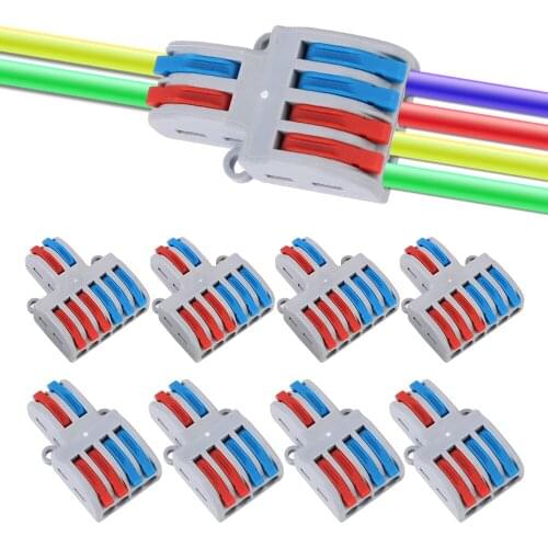 5Pcs Push-in Conductor SPL-42/62 Terminal Block Wire Connector Wiring Cable Connectors Mini Fast Quick Splitter