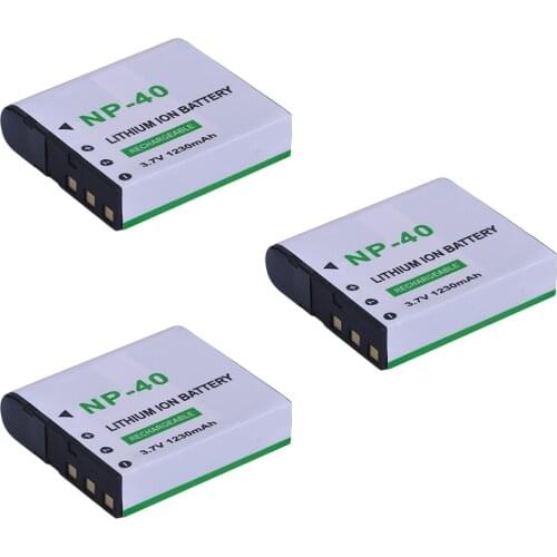 3pc 1230mAH NP-40 NP 40 NP40 Rechargeable Camera Battery for Casio EX-Z400 FC100 FC150 FC160S P505 P600 P700 Z300 Z600 EX