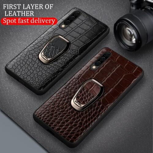 Genuine leather Magnetic case For Samsung Galaxy A51 A71 5g 202 a50 a70 a30 A9 a8 a7 2018 note10 plus Luxury ring bracket cover
