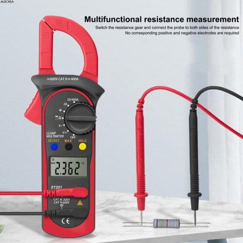 ST201 Digital Clamp Multimeter Resistance Ohm Tester AC DC Clamp Ammeter Transistor Testers Voltmeter D Contact LCR Meter