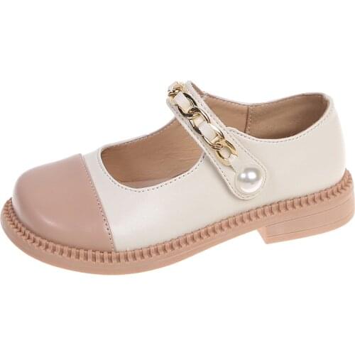 Girls Leather Shoes 6 Children Black And White Stitched Dress Shoes Studentss Hook And Loop 12 Soft Sole School Flats 8 Years