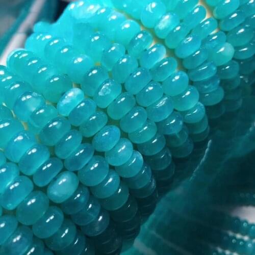 ICNWAY Natural High-ice Permeable Amazonite Gemstone Beads 4x7mm for Silver 925 Jewelry Making DIY Necklace 15inch