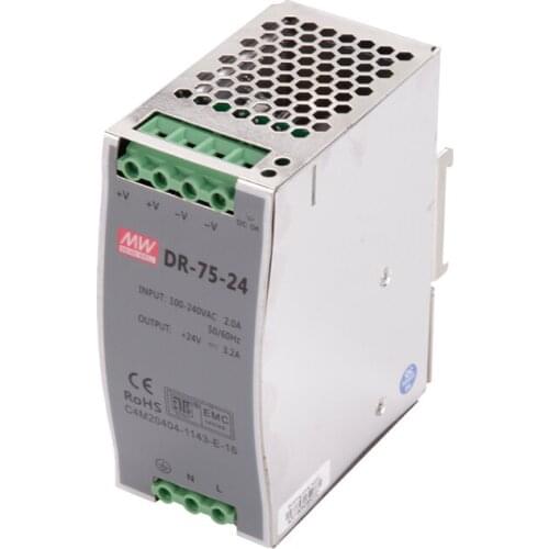 DR-75 Din Rail Type Power Supply DR-75W24V3.2A 12V6.3A 75W DC DR-75-12 DR-75-15 DR-75-24 DR-75-36 DR-75-48