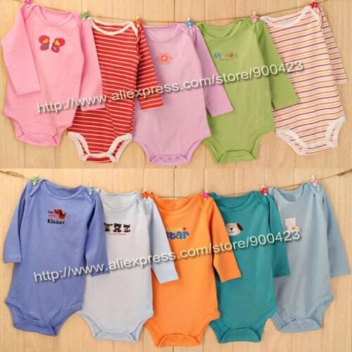 Boy&girls long sleeve Baby Rompers,100%cotton romper,6M 9M 12M 18M 24M, 2pcs/lot