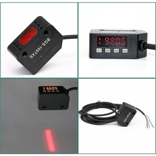 Laser photoelectric switch BGS-100TXS NPN dual digital display strip spot sensor Photoelectric sensor