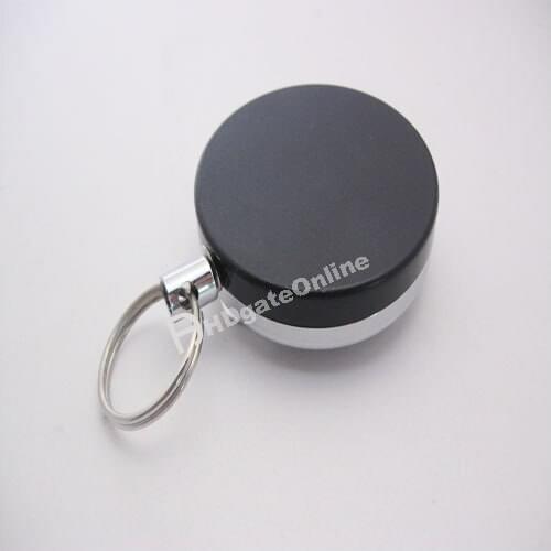 Lot 3 Metal Plasic Reels Badge Retractable for ID Card Holder 50mm 2" Silver and Black