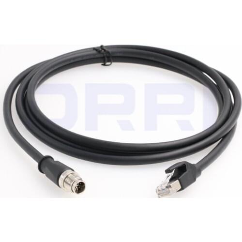 M12 X-coded 8pin to RJ45 Ethernet Cat6 cable for industrial network applications