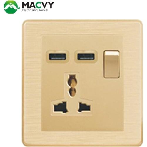 MACVY 13A MULTI wall SWITCH SOCKET WITH USB wall switches