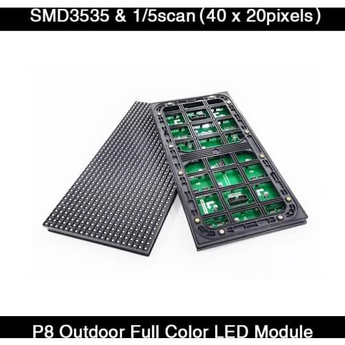 P8 Outdoor SMD3535 Full Color Display Module 320x160mm , 40x20 Pixels, Waterproof LED Video Electronic Taxi Message Sign