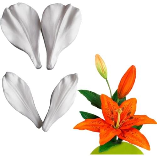 NEW Lily Veiner Flower Petal Flower Silicone Mold Mould Cake Decorating Tool Chocolate Gumpaste Sugarcraft Kitchen Gadget M2463