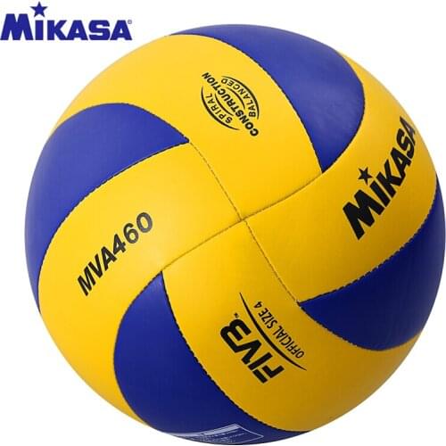 Original Mikasa Volleyball MVA460 Size 4 PU Super Hard Fiber Brand FIVB Official Competition Training Ball Volleyball