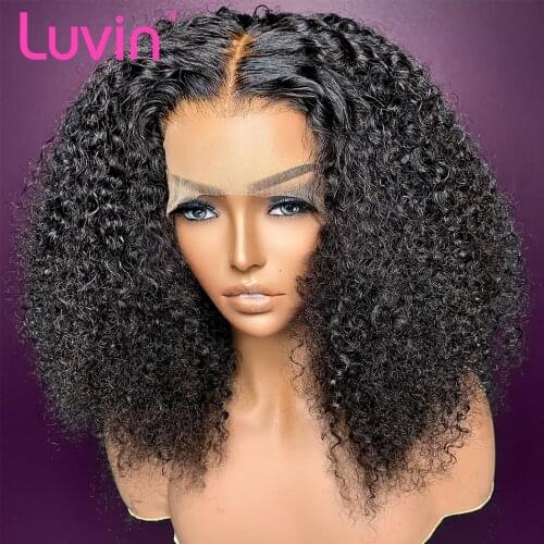 Luvin Cheap Deep Wave Bob Lace Human Hair Wigs Jerry Kinky Curly 4x4 Closure Wig Loose Water Wave Frontal Wig For Black Woman