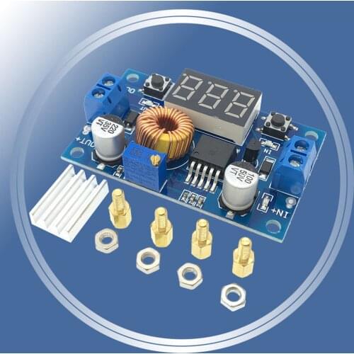 5A 75W XL4015 DC-DC Converter Adjustable Step-Down Module 4.0-38V to 1.25V-36V DIY Buck LED Driver With Red Voltmeter