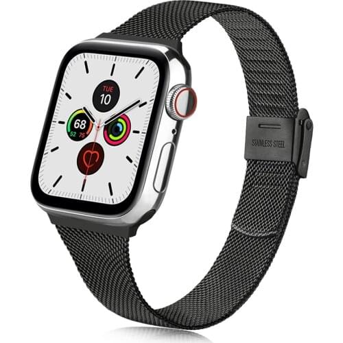 Wristband for Apple Watch Bands 38mm 40mm 42mm 44mm Mesh Metal Loop Strap for Applewatch iwatch Series 6 5 4 3 2 1 SE Bracelet