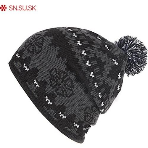 SN.SU.SK Brand Winter Warm Snowboard Winter Knit Ski Skating Lot Wool Caps Hats Skullies Beanies For Men Women Gorro