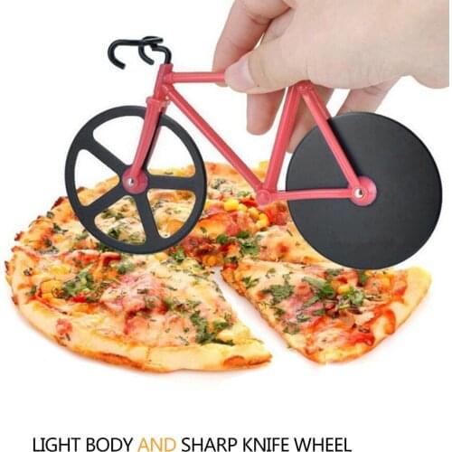 Stainless steel plastic bicycle pizza cutter hob pizza wheel knife household kitchen baking tools meat slicer slicer