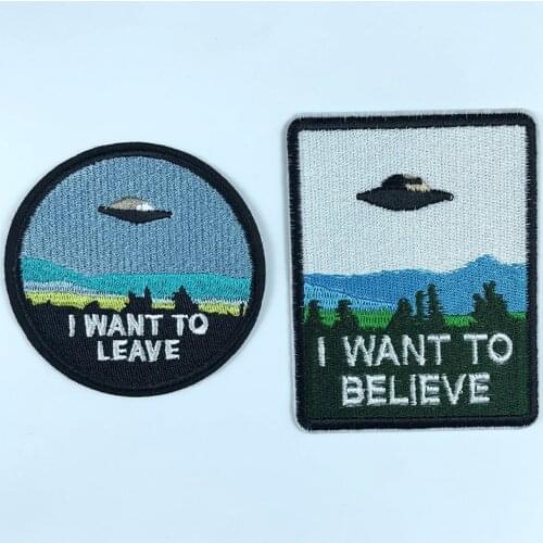 High Quality Round Square UFO Embroidered Patches Iron on for Clothing DIY Stripes Clothes Stickers Astronaut Badges Parches