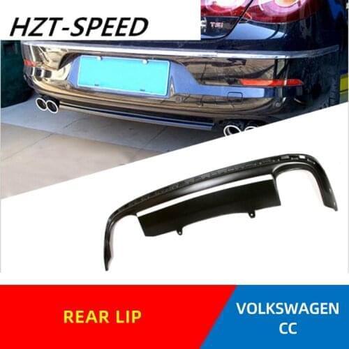 Bright Black PU Rear Bumper Lip Diffuser Spoiler For Volkswagen VW Passat CC 2009-2012