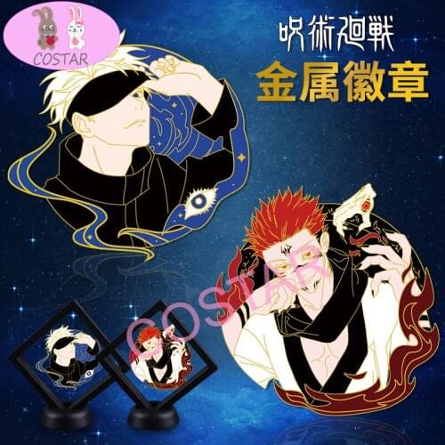 COSTAR Anime Jujutsu Kaisen Demon Slayer Genshin Impact Cartoon Anime Metal Zinc Alloy Badge