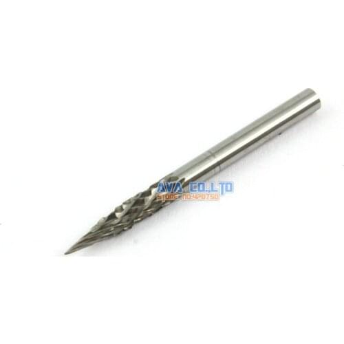 10 Pieces 3mm Tungsten Carbide Burr Rotary Cutter File 3mm Shank Double Cut (NO.6)