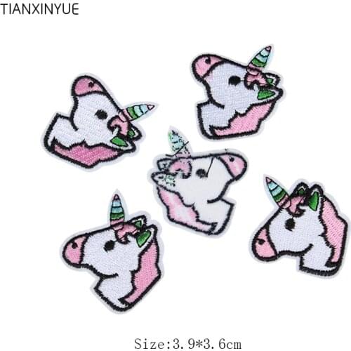 TIANXINYUE 20 pcs unicorn Patch cartoon patches fashion Embroidered iron on patch for clothing Applique DIY Accessory