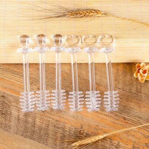 200PCS/Lots Plastic Honey Dipper Party Supply Honey Spoon Stick For Honey Jar Mini Jam Mixing Stick