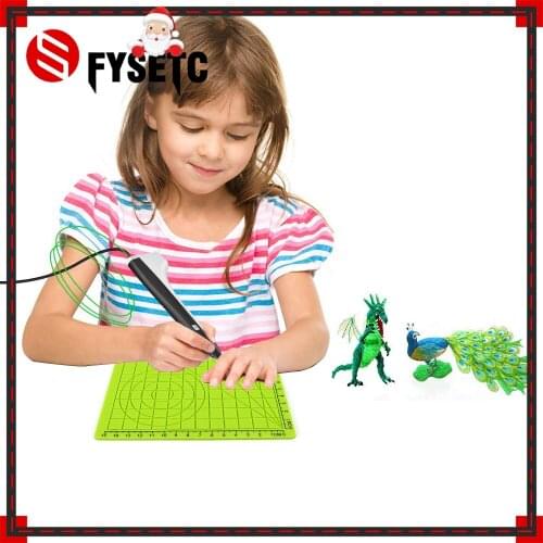 4pcs Multi-Purpose 3D Design Silicone Mat Basic Template Child Gift + 10M PLA Filament 1.75mm For 3D Printer Pens