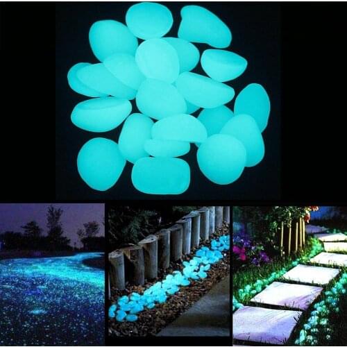 50-200Pcs Garden Glowing Pebble Shellfish Luminous Stone Garden Walkways Path Yard Decoration Fish Tank Luminous Starfish Conch