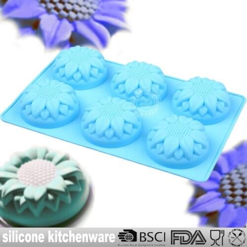 6 Cavity Easy Release Silicone Donut Pastry Cake Molds