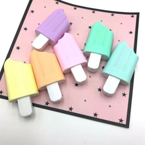 6 Pieces /Pack Cute Kawaii Highlighters Ice Cream Candy Color Highlighter Office School Supplies Gift Office & School Supplies