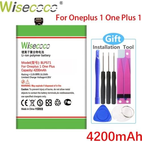 WISECOCO 4200mAh BLP571 Battery For Oneplus One Smartphone one plus one 1+ Phone In Stock High Quality