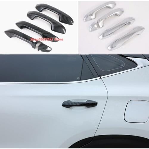 For Kia Seltos KX3 2020 2021 Accessories Carbon Fiber Chrome Door Handle Cover Trim Protector Stickers Car Styling