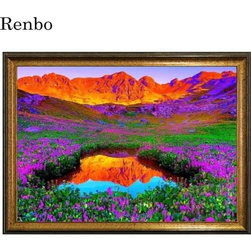 Full Square Round Drill 5D DIY Diamond Painting Lavender rural landscape Embroidery diamond mosaic Cross Stitch Decoration