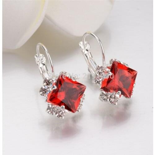 Shiny Side New Womens Fashion Jewelry Crystal Flower Drop Earrings For Women Statement Simple Style Gift Beads Earrings