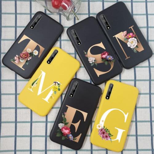 Case For Huawei Y8P Case Silicone TPU Letter Flower For Huawei Y8P Y7P 2020 Y5P Case Matte Soft Cute For Huawei Y5P Phone Cover