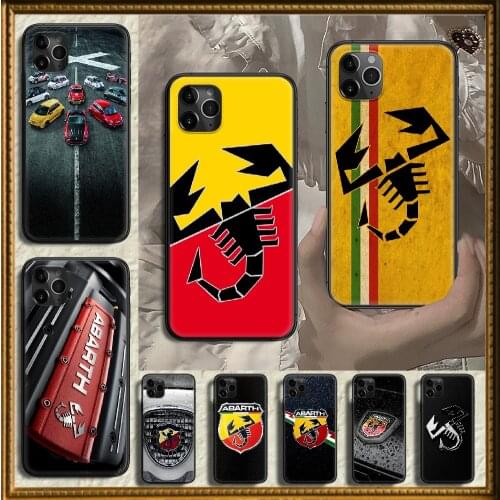 Italy Sports Car abarth logo Phone Case Cover Hull For iphone 5 5s se 2 6 6s 7 8 12 mini plus X XS XR 11 PRO MAX black painting