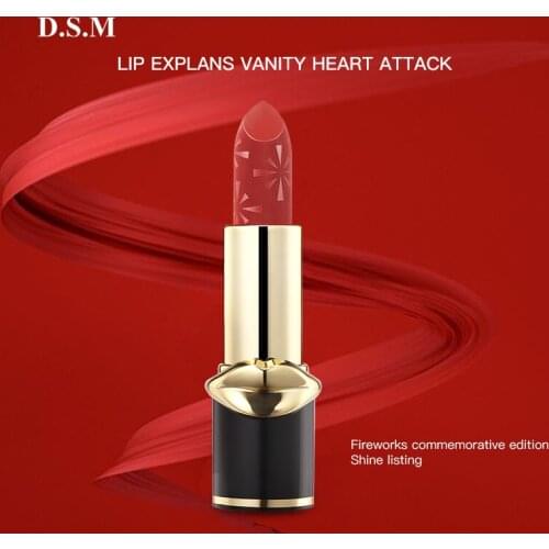 D.S.M Goddess Moisturizing Lipsticks Fireworks Carving Lip Waterproof Lipstains Sexy Red Lip glaze Cosmetics Makeup