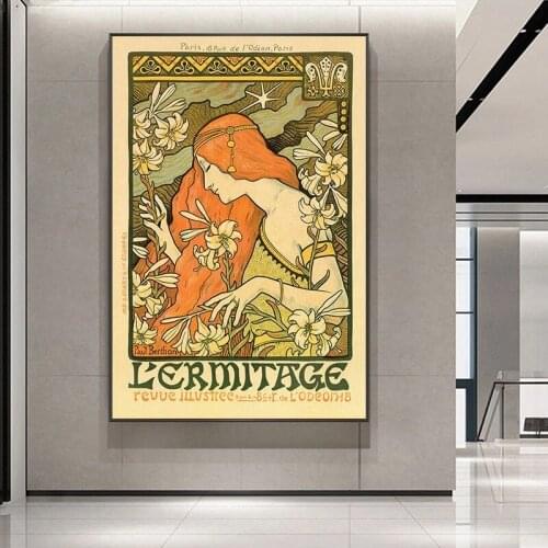 Alphonse Mucha Famous Painting Vintage Illustration Canvas Posters and Prints Wall Art Pictures for Home Living Room Decoration