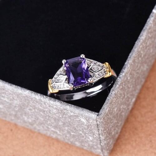Exquisite Silver Plated Multicolor Gems Crystal Womens Ring CZ Zircon Cocktail Party Bridal Ring Wedding Jewelry Lovers Gifts