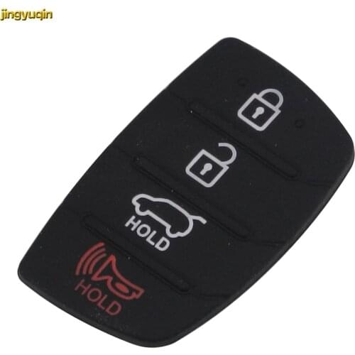 Jingyuqin 10pcs 4 Buttons Silicone Remote Key Rubber Padbutton Replacement For Kia K2 K5 Styling Hyundai I30 IX35