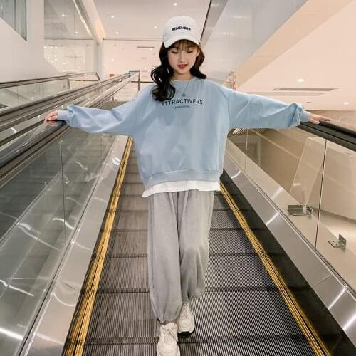 Teen Girls Fall Clothes Set 2 pieces Cotton Sweatshirt Jogger Pants Suits 8 10 12 13 14 years